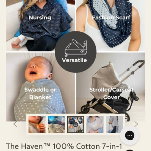 Haven™ Cotton Nursing Cover: 7-in-1 Style – Simple Wishes