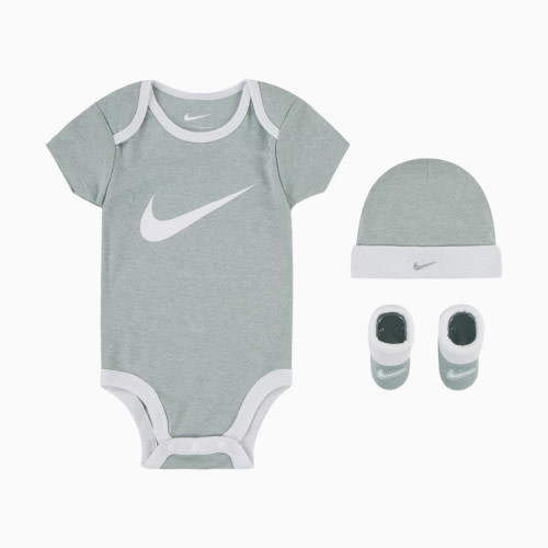Nike Baby Bodysuit, Hat and Booties Box Set - Mica Green Heather, 0-6 M