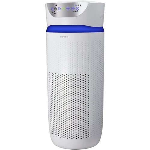 Homedics 5-in-1 UV-C Air Purifier - 360-Degree HEPA Filter for 1,593 Sq Ft, Extra Large Air Purifiers for Bedroom and Home, Essential Oil Pads, Built-In Timer, 5 Speed Settings for Large Rooms, White