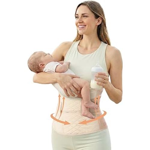 Allaugh Postpartum Belly Band for Women: Abdominal Binder Post Surgery, C Section Waist Trainer for Wife, Hysterectomy Belly Band for Secure Abdominal Support, Healing Recovery Compression