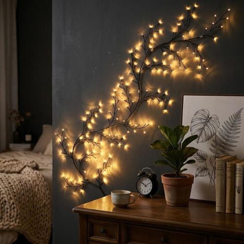 Willow Vine Lights, 2.3m Warm White LEDs, Enchanted Woodland Wall Decor