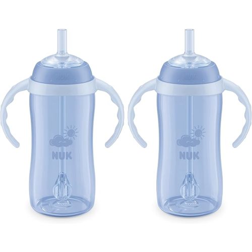 NUK Learner Straw Cup 10oz - Toddler Cup with Soft Straw for Easy Drinking Suitable for Ages 8 Months and Up