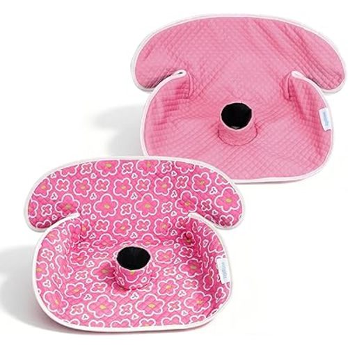 2 Pack Waterproof Baby Piddle Pads Carseat Potty Training Car Seat Protector, Waterproof Infant Car Seat Liner Cover to Prevent Pee, Leakproof and Washable (Red Flower)