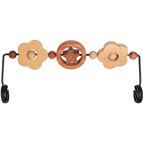 Toy Bar Compatible with Baby Delight Bouncer，Large Size Wooden Baby Bouncer Toy Bar Attachment, Compatible with14.5-16inch in Width Bouncer(Natural Wood Colors)