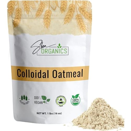 Shea Organics Colloidal Oatmeal Powder | Gentle Soothing Bath Treatment for Sensitive Skin | Natural Oat Bath for Babies & Adults | Ideal for DIY Skincare & Soap Making | 16 Ounce- Pack of 1