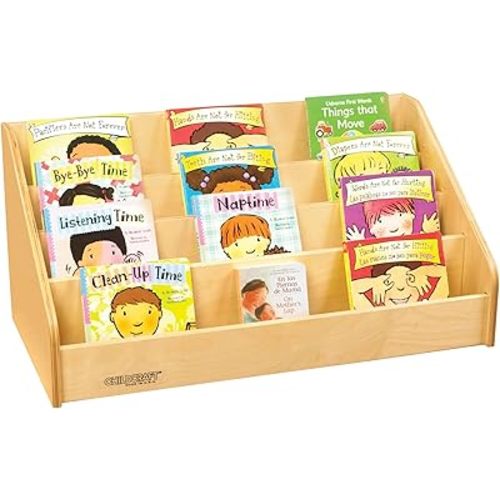 Childcraft Toddler Low Library Bookshelf, 4 Shelves, Wooden, 30 x 15-7/8 x 14 Inches