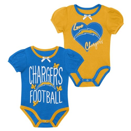 Newborn & Infant Los Angeles Chargers Outerstuff Powder Blue/Gold Star Power Two-Piece Bodysuit Set