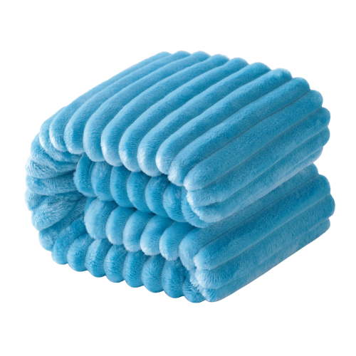 Ntbay Flannel Fuzzy Soft Warm Cozy Toddler Blanket, Fluffy Warm and Lightweight Reversible Stripes Design Toddler Plush Blanket for Stroller, Crib, Travel, 30" x 40", Blue