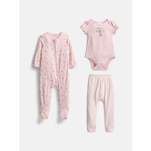 Disney Baby Wishes + Dreams Minnie Mouse Sleep and Play Set, 3-Piece, Sizes Newborn-6/9M