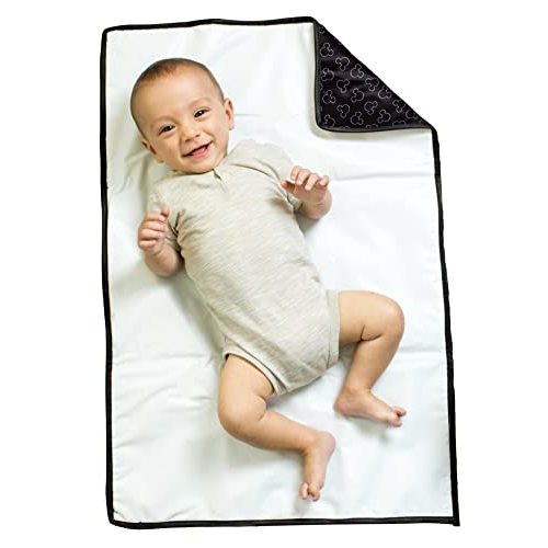 Disney Baby by J.L. Childress Full Body Portable Changing Pad for Baby, Mickey Black, 19x30 Inch (Pack of 1)