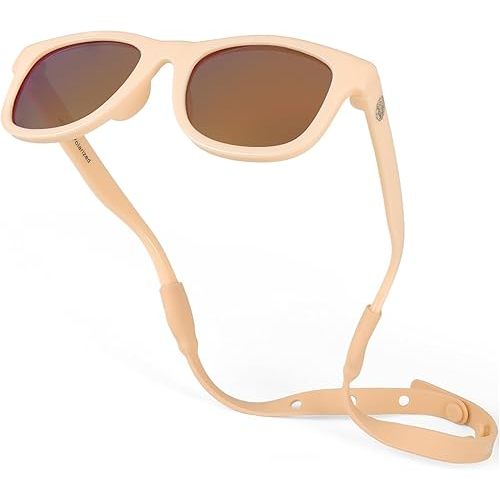 Polarized Baby Sunglasses With Strap - Peach