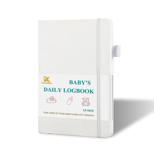 Baby's Daily Care Planner - A5 Newborn Baby Log Book for Tracking Daily Routine, 152 Easy-to-Use Pages to Monitor Nursing, Sleep, Feeding, Diapers, Pumping, and More - White