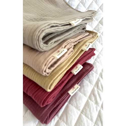 Hand-Dyed Organic Muslin Burp Cloth | Earth Tone Baby Blanket