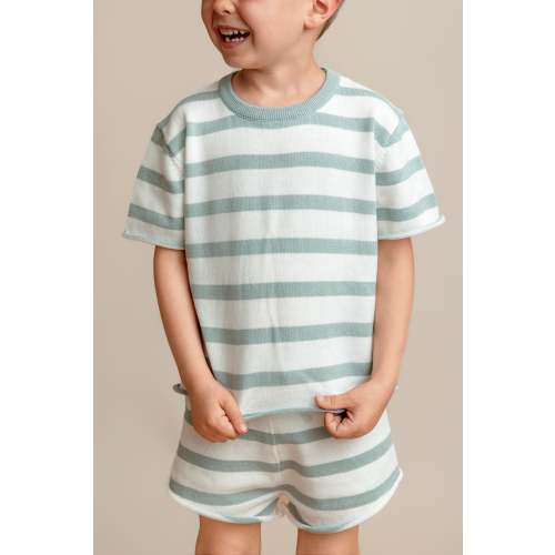 Summer Knit Top - Steel Stripe – Pine Kids Co