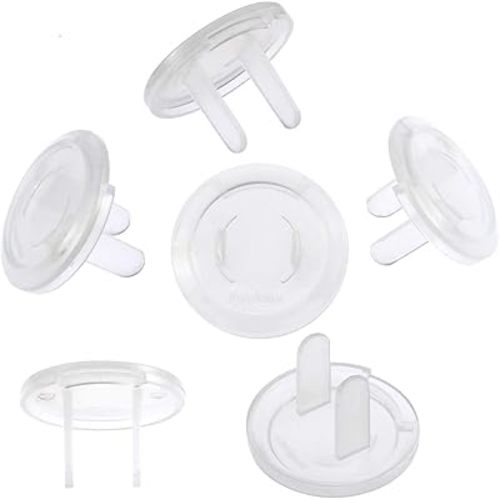 PandaEar Outlet Plug Covers(52 Pack) Clear Child Proof Electrical Protector Safety Caps with Adult Easy Release Concave Design