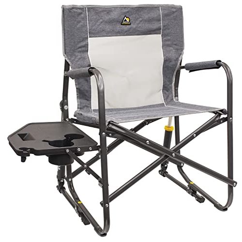 GCI OUTDOOR Freestyle Rocker Portable Folding Rocking Chair, Outdoor Camping Chair with Side Table