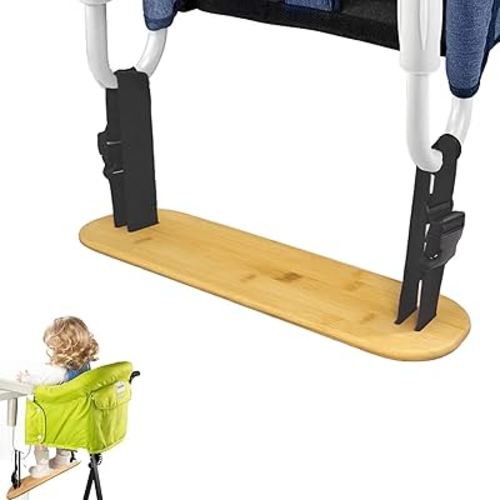 Footrest Compatible with Hook on Chair, Bamboo Footrest Compatible with Fast Table Chair, Adjustable Foot Rest for Clip On TableChair with Tray