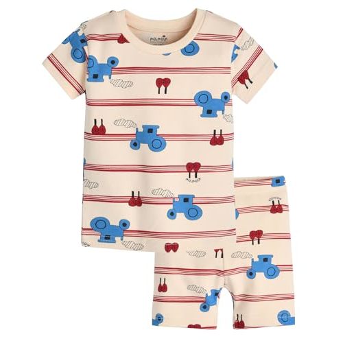moimoln 6M-8Y Soft Cotton Modal Baby Toddler Pajamas Boys Girls Snug fit Pjs Daily Short Summer Flower Character