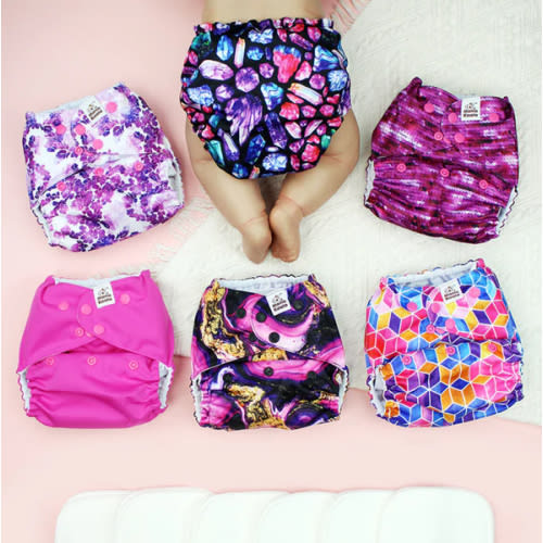 POCKET DIAPER 3.0 WITH INSERTS - 6 PACK(A-Purple One)