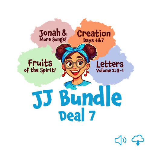 Jingle Jacqui - Fruits of the Spirit + Jonah & More + Creation Days 6&7 + Letters Vol.2 Bundle