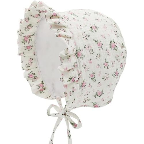 Baby Girls Bonnet Ultra Soft Double Layer Bonnet Cap Adjustable Hats 3-24 Months