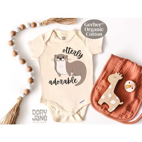 Otter Baby ONESIES® Brand Bodysuit Funny Otterly Adorable Baby Bodysuit Cute Animal Baby Shower Gift Organic Cotton Animal Lovers Baby Gift