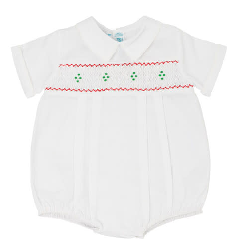 Smocked Christmas Romper | Newborn Baby Clothes I Feltman Brothers