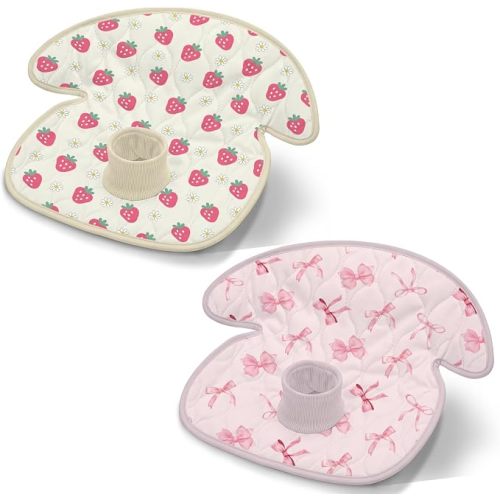Strawberry Car Seat Protector for Potty Training, Bow Car Seat Liner | Waterproof Potty Toilet Training Cover for Baby Infant Toddler, Piddle Pad Cover Mat for Strollers & Carseat, 2 Pack, Pink