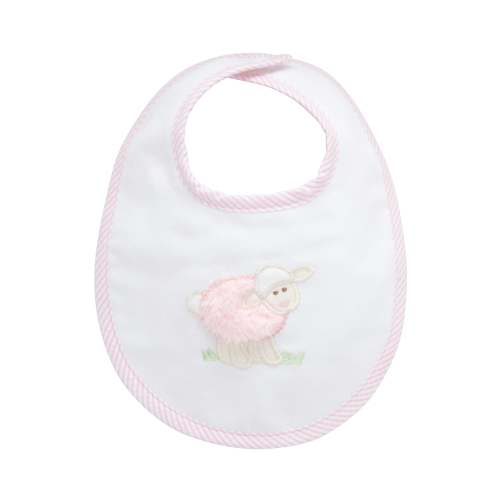 Lamb Applique Basic Bib, Pink