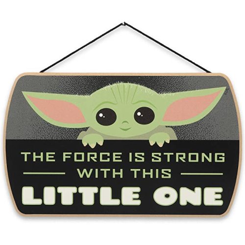 Disney Star Wars: The Mandalorian Baby Yoda Force is Strong With This Little One Hanging Wood Wall Decor - Grogu, The Child