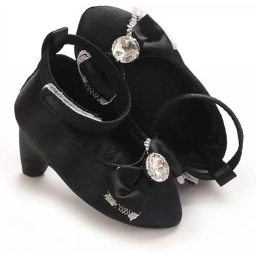 Newborn Baby Girls Princess Shoes Bowknot Soft Sole Crib Shoes with High Heels Crib Baby Girl Photography Props