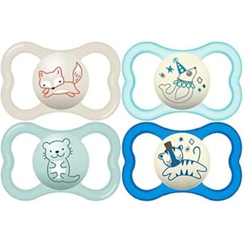 MAM Air Pacifier for Babies 6-16 Months, Extra Air Flow for Sensitive Skin, Glows in The Dark, Developed with Medical Experts, BPA-Free Skin Soft Silicone, 3 Count, Made in Europe