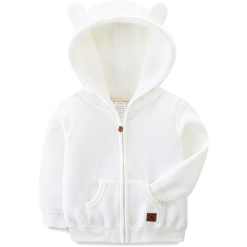 Baby Boy Girl Clothes Zip-Up Hoodies with Sherpa Lining Spring Fall Outerwear Coat