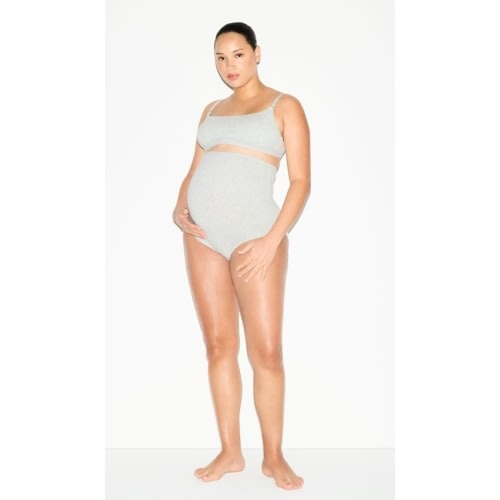 COTTON JERSEY MATERNITY NURSING SCOOP BRALETTE 2-PACK | LIGHT HEATHER GREY | SKIMS