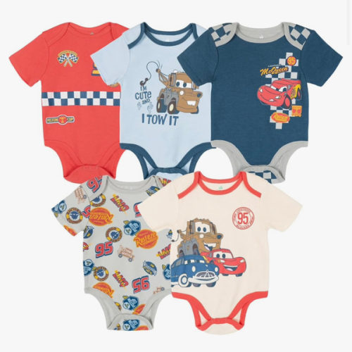 Disney Baby 5 Pack Bodysuits Newborn to Infant Sizes (Newborn - 24 Months)