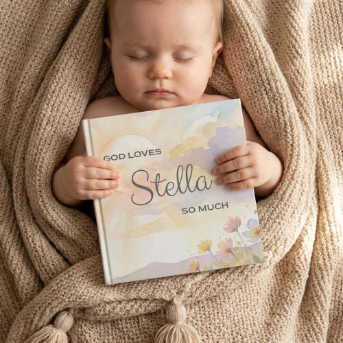 Personalized Bible Storybook with Name, Christian Baptism Gift for Girl, Custom Naming Day Gift, Christianity Bedtime Children's Book