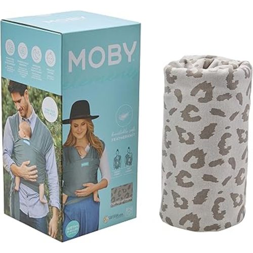 Moby Baby Wrap Carrier Element for Newborns to Toddlers (8-33lbs), Infant Sling Carrier, Ultra Lightweight & Hands Free Design, Adjustable for All Body Types (Dusted Leopard)