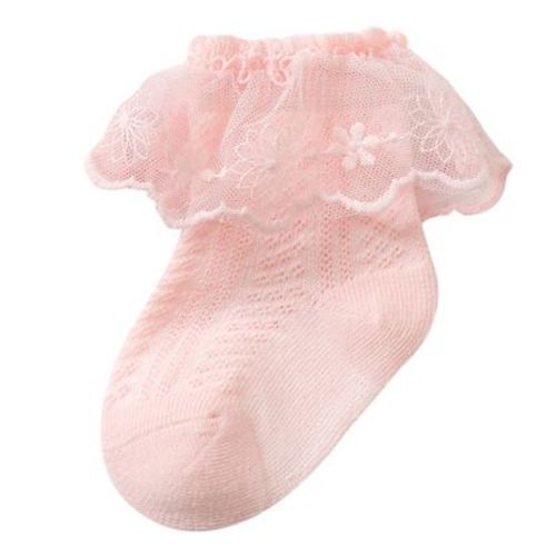Solid Color Lace Mesh Socks