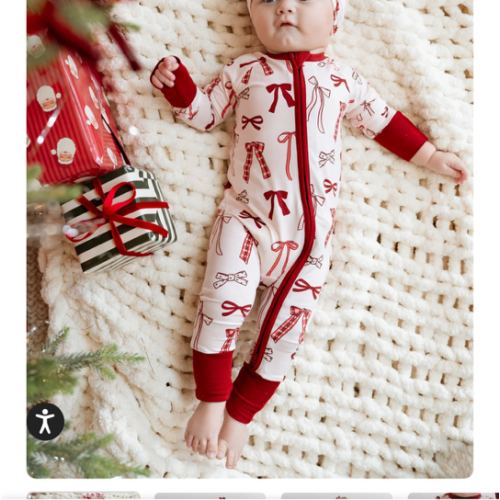 Merry Little Bows Zipper Romper – In My Jammers