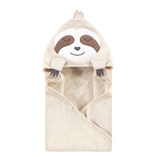 Hudson Baby Infant Boy Cotton Animal Face Hooded Towel, Sloth, One Size - Sloth - One Size