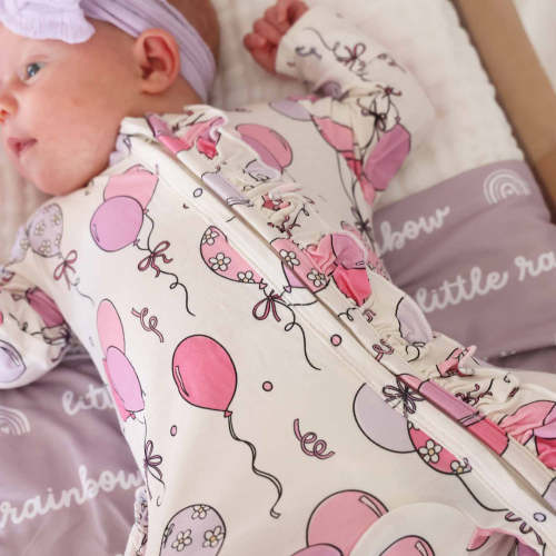 Party Time Ruffle Zipper Footie | Pink