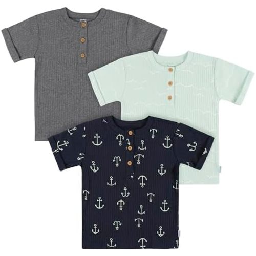 Gerber baby-boys Toddler 3-pack Short Sleeve Pocket Tees