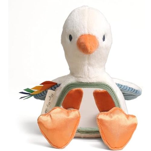 Itzy Ritzy Sensory Tummy Time Mirror Infant Toy - Ages 0 Mos & Up (Goose)
