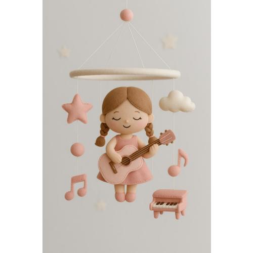 Handmade Musical Instrument Baby Mobile: Felt Nursery Decor