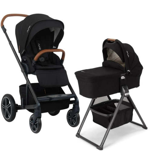 Nuna MIXX Next + MIXX Bassinet + Stand Stroller Bundle  - Caviar