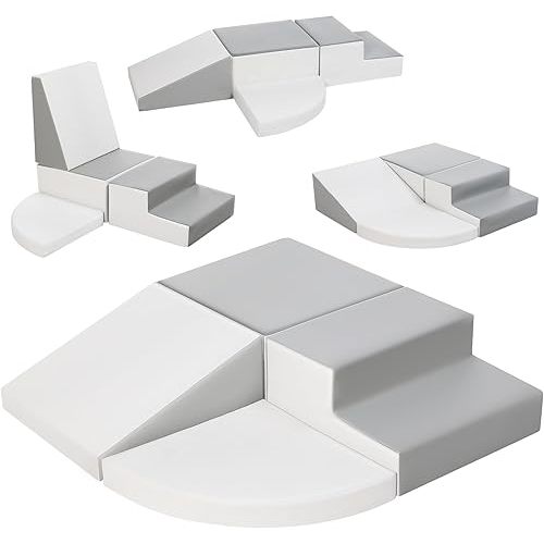 TODIBY Lot de 4 blocs d'escalade en cuir PU souple pour bébé - Équipement de jeu en mousse d'intérieur - Blocs d'activités rampantes et d'escalade pour enfants