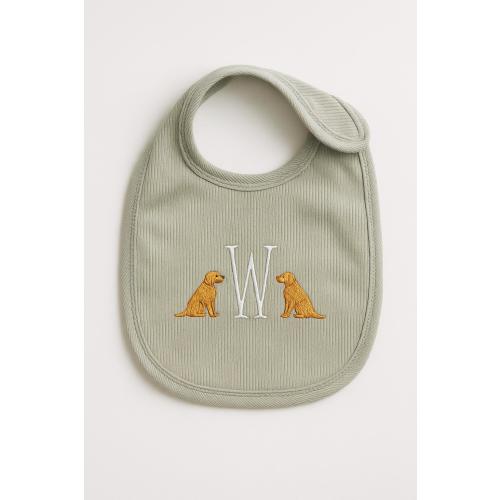 Custom Monogram Baby Bib – Personalized Puppy Gift