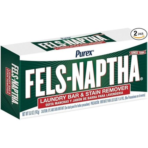 Fels Naptha Laundry Soap Bar & Stain Remover - Pack of 2, 5.0 Oz per bar