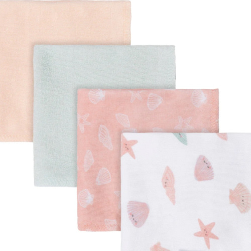 4-Pack Baby Girls She Sells Sea Shells Terry Washcloths – Gerber Childrenswear