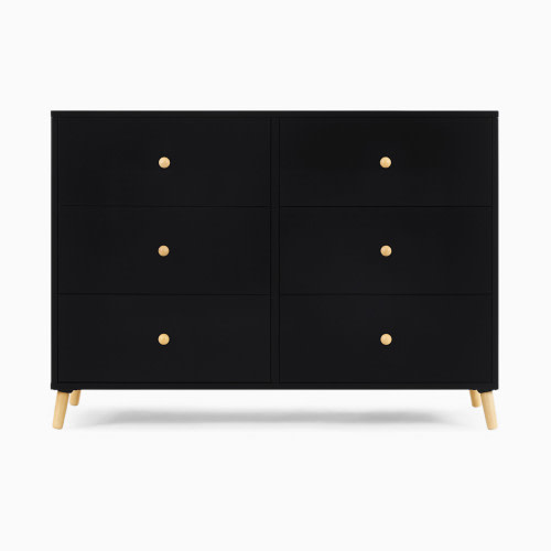 Delta Children Essex 6 Drawer Dresser - Black/Natural